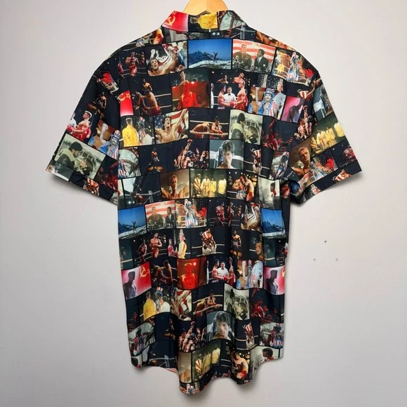 RSVLTS Rocky Balboa IV "No easy way out" Men's Graphic Button Front Shirt - Picture 2 of 5